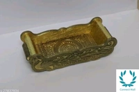 VNS Tray and  Jar Peacock Tray wooden 2. Glass Jar,Gold)  - 